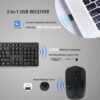 Wireless Keyboard and Mouse Combos, Jelly Comb 2.4G Wireless Keyboard Mouse Full Size with 12 Multi-Media Keys and Auto Sleep for Windows/Computer/PC/Laptop/Desktop-Black