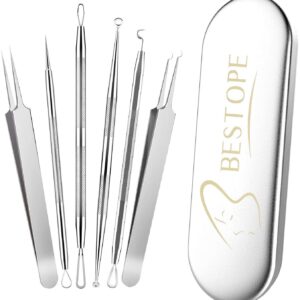 BESTOPE Blackhead Remover Comedone Extractor Tweezers Pimple Spot Popper