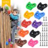 NOBRAND 10× Rock Climbing Holds for Children, Coloured Wall Climbing Stones, Play Tower for Kids Climbing Frame, Tree House, Rock Hold Grab Stones Grip Climbing Kit Includes 10 Screws