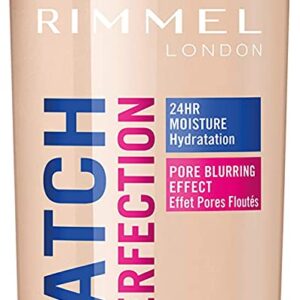 Rimmel London Match Perfection Liquid Foundation, Hydrated And Radiant glowing Effect With Smart-Tone Technology And Spf 20 Formula, 001 Fair Porcelain