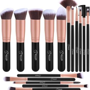 Makeup Brushes BESTOPE Makeup Brush Set Professional 16-Piece Make Up Brushes Premium Synthetic Foundation Brush Blending Face Powder Blush Concealers Eye Cosmetics Make Up Brush Kits