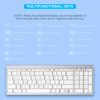 Bluetooth Keyboard for Mac, Jelly Comb KUS015G-2 Multi-Device Wireless Keyboard Full Size Ultra Slim UK QWERTY Specially for Apple OS/iOS Systems, White and Silver