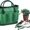 JINTN Portable Garden Tool Bag Oxford Plant Tool Kit Storage Bag with Handles Essential Gardening Tools Organizer Tote Multiple Pockets Indoor Out Door Lawn Yard Bag Carrier Gardener Carry Bag