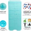 HmiL-U Non Slip Bath Mat | 30% Extra Long Bath Mat | Bathtub Mat | Shower Mat with 200 Suction Cups,40.5 x 101cm/16 x 40 in (Transparent Green)