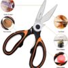 Heavy Duty Kitchen Scissors, Sharp Kitchen Scissors Multipurpose Utility Stainless Steel Scissor, Kitchen Shears for Chicken, Poultry, Fish, Meat, Vegetables, Herbs, BBQ, Bones, Flowers, Nuts