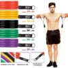 Resistance Bands Set, 11 Pcs Fitness Equipment Set Exercise Bands with Door Anchor, Handles, Storage Bag, Legs Ankle Straps Resistance Tube for Home Workouts, Physical Therapy and Resistance Training