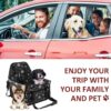 JIOUDI Dog Car Seat Cover with FREE Pet Seat Belt Waterproof Covers (2-in-1) Fold Down Flaps for Full Front Coverage or Small Basket Hammock w/Sturdy Walls | Travel Accessories (White Paw print bone)