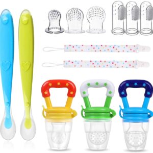 13 Pack Baby Food Feeder Set,Baby Fruit Feeder Pacifier Set, Safe BPA-Free Silicone Baby Pacifier Fresh Food Feeder, Fresh Food Feeder Set for Kids