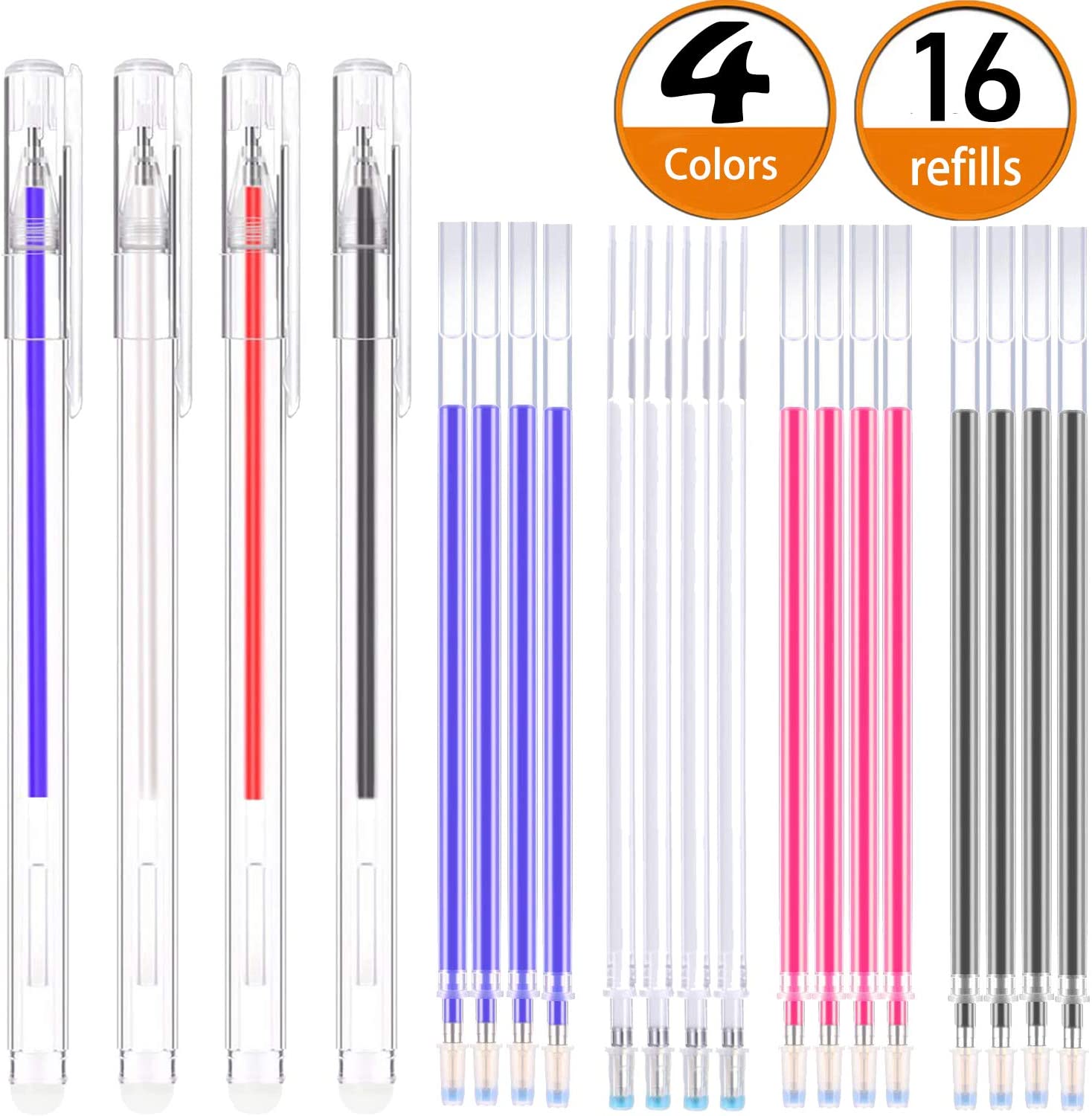 Heat Erase Pens with 40 Heat Erasable Fabric Refills Marking for