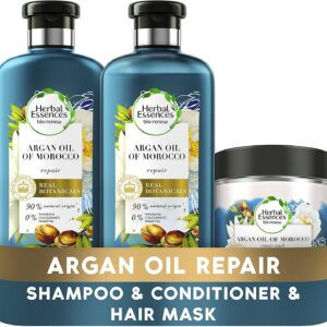 Herbal Essences Bio Renew Argan Oil of Morocco Hair Repair Treatment for Dry Damaged Hair, An Argan Oil Shampoo, Conditioner and Hair Mask Set, A Complete Hair Care Routine