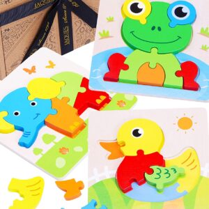 Jaques of London Let’s Play Animal Puzzles – Perfect Childrens Puzzles and Montessori Toys for 2 3 4 year old boy and toys for 2 3 4 year old girls Since 1795