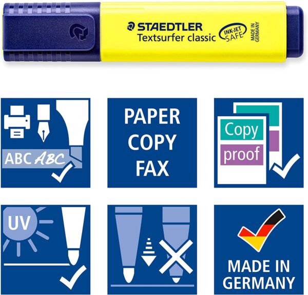 Staedtler Textsurfer Classic 364 Highlighter - Assorted Colours, Pack of 6