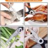 Heavy Duty Kitchen Scissors, Sharp Kitchen Scissors Multipurpose Utility Stainless Steel Scissor, Kitchen Shears for Chicken, Poultry, Fish, Meat, Vegetables, Herbs, BBQ, Bones, Flowers, Nuts