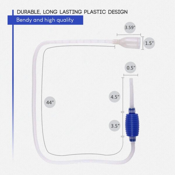Luigi's Aquarium/Fish Tank Siphon and Gravel Cleaner - A Hand Syphon Pump to drain and replace your water in minutes!