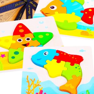 Jaques of London Let’s Play Animal Puzzles Under the Sea Theme – Perfect Childrens Puzzles and Montessori Toys for 2 3 4 year old boy and toys for 2 3 4 year old girls Since 1795