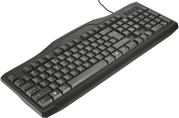 Trust Classicline Wired Full Size Keyboard for PC and Laptop, UK Layout - Black