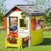 Smoby 810904 Gartenzaun für Neo Jura Lodge mit Blumenkästen Children's Playhouse Accessory-Free Standing in the Garden-Green, Red