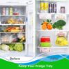 HapiLeap Retractable Drawer Organizer, Keep Tidy Shelf Organiser for Vegetables and Fruits (4 Pcs)