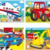 Galt Toys Vehicles 4 Puzzles in a Box