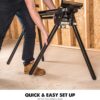 Evolution Power Tools Compact Folding Mitre Saw Stand with Extending Support Arms and Quick Release Clamps, Universal Fits Evolution, Makita, DeWalt, Bosch, Ryobi, Einhell and Metabo