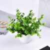 Maustic Artificial Plants Mini Plastic Eucalyptus Plants Fake Green Plant for Office Home Garden Decor Artificial Plants with flower pot