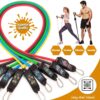 LITBANDS Exercise Resistance Bands Set with handles For Men And Women - Stackable Up To 150 LBS / 68 KG Fitness Workout Tubes With 5 Loop Bands, Complete 16 Piece Set For Home Gym And Outdoor Sports