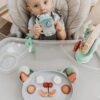 TUM TUM Baby Dinner Set for Weaning, Baby Weaning Set inc. Baby Suction Plate, Bowl, Spoon & Sippy Cup (Boris Bear)