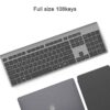 Wireless Keyboard, JOYACCESS 2.4G Portable Slim Silent Rechargeable Wireless Keyboard (Internal 500mAh Batteries) with Numeric Keypad, QWERTY UK Layout, for PC/Laptop/Smart TV/Gaming - Black