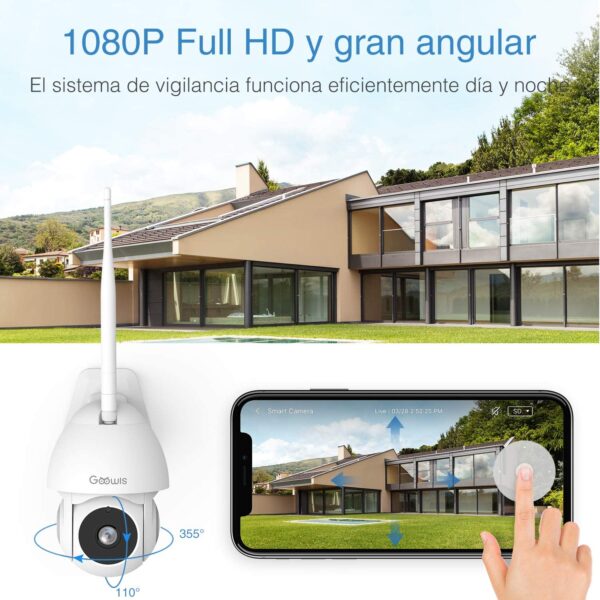 Security Camera Outdoor, Goowls CCTV Camera 1080P HD 2.4G WiFi Home Security with Pan/Tilt Waterproof Camera Smart IP Camera Night Vision 2-Way Audio Motion Detection Cloud Service Woks with Alexa