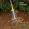 Jardineer 180cm Adjustable Garden Rake Leaf, Collect Loose Debris Among Delicate Plants, Lawns and Yards, Expandable Head from 25cm to 75cm. Ideal Garden Rake Tools.