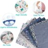 JOYXEON 7PCS Cotton Fabric Patchwork, 50cm x 40cm (19.7" x 15.7") Fat Quarters Fabric Bundles with Floral Pattern, 100% Cotton Material + Nose Bridges Strip + Elastic Band for DIY Sewing Crafts Kit