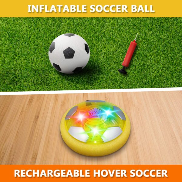 Sillbird Kids Toys Hover Soccer Ball Rechargeable Indoor Outdoor Football with Colorful Led Lights & Foam Bumpers Sports Ball Game for Boys and Girls Age 3+ Years Old