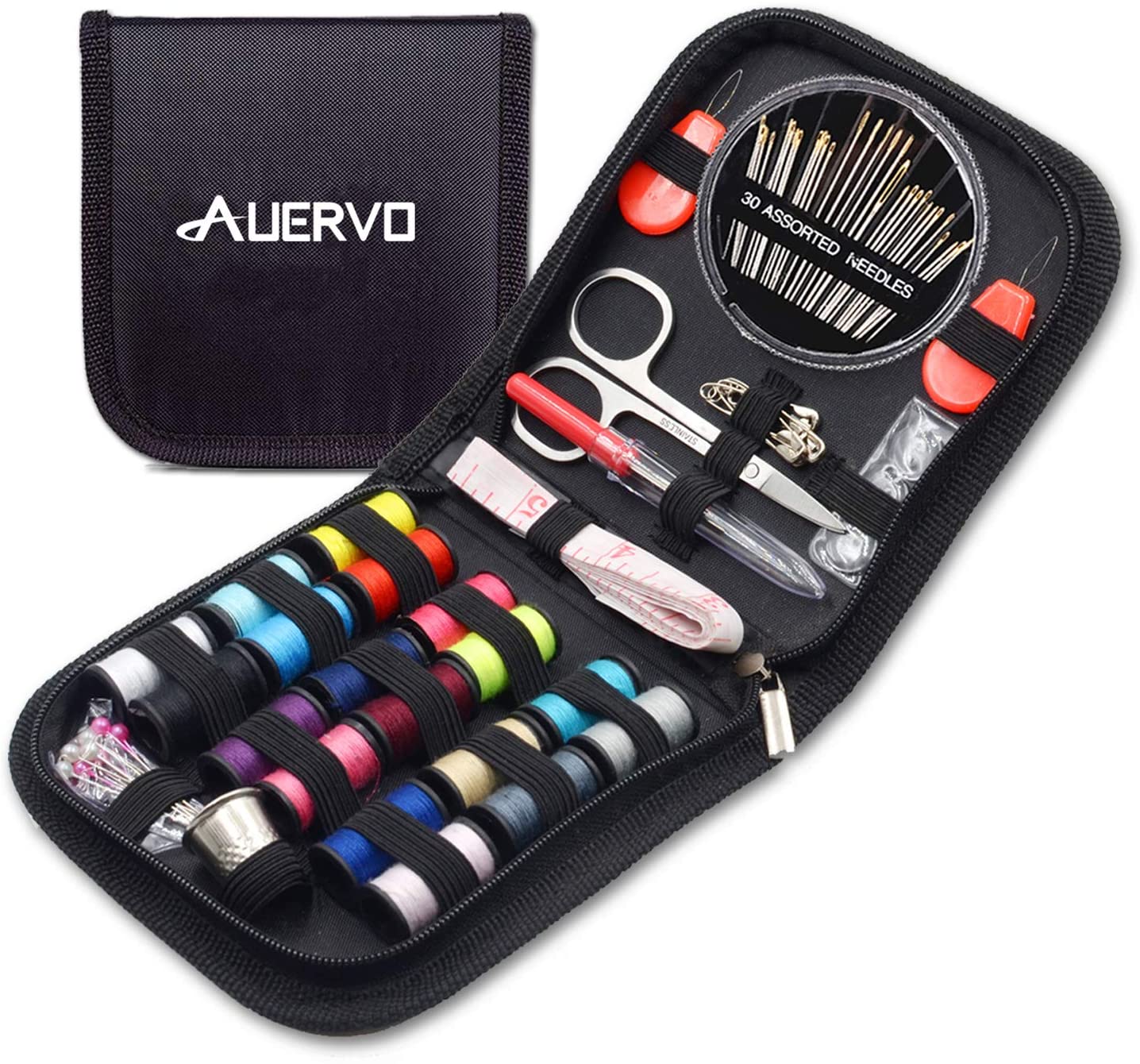 Travel Sewing Kit, AUERVO Over 70 DIY Premium Sewing Supplies,Mini Sewing  kit for Home, Travel & Emergency Filled with Mending and Sewing Needles,  Scissors, Thimble, Thread,Tape Measure etc – Brand Zeeno
