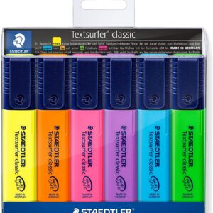 Staedtler Textsurfer Classic 364 Highlighter - Assorted Colours, Pack of 6