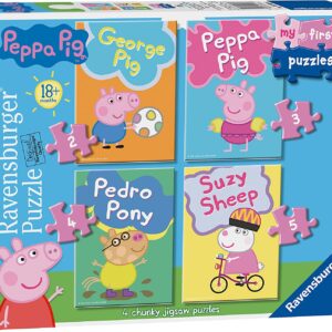 Ravensburger 6960 Peppa Pig-My First Jigsaw Puzzles (2, 3, 4 & 5pc) Toddler Toy for Kids 18 Months and Up