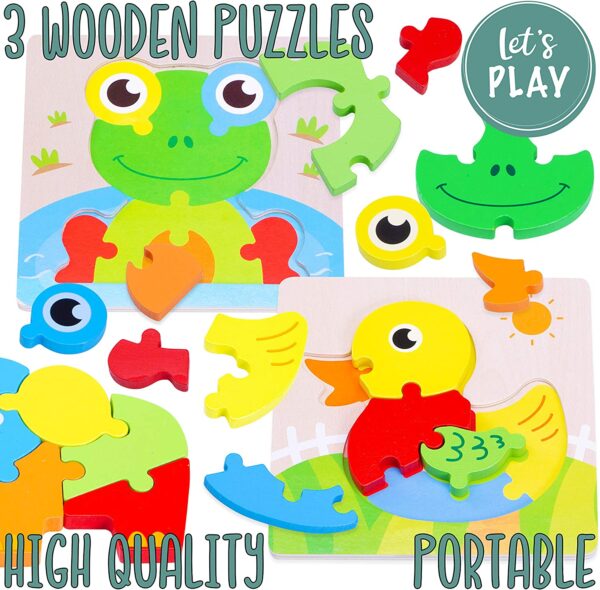Jaques of London Let’s Play Animal Puzzles – Perfect Childrens Puzzles and Montessori Toys for 2 3 4 year old boy and toys for 2 3 4 year old girls Since 1795