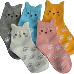 Jeasona Womens Cat Socks Cotton Cute Animals Funny Funky Novelty Gifts for Women