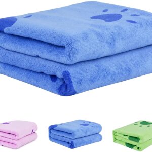 Dog Towel, Legendog Microfiber Quick Drying Dog Bath Towel Dog Beach Towel Dog Absorbent Towel for Dog Cats -Suitable for Small and Medium Dogs-Blue 27.55''*55.11"