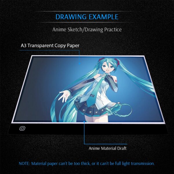 CHIPAL Digital A3 Drawing Tablet LED Light Box Tracing Copy Board Graphic Tablets Art Painting Writing Pad Sketching Animation