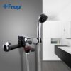 FRAP black bathroom fixture waterfall restroom bath shower faucets set wall mounted bathtub rain shower faucet mixer set F3242