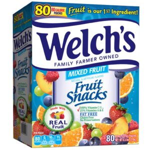 Welch's Fruit Snacks, Mixed Fruit, 80 ct, 0.9 oz